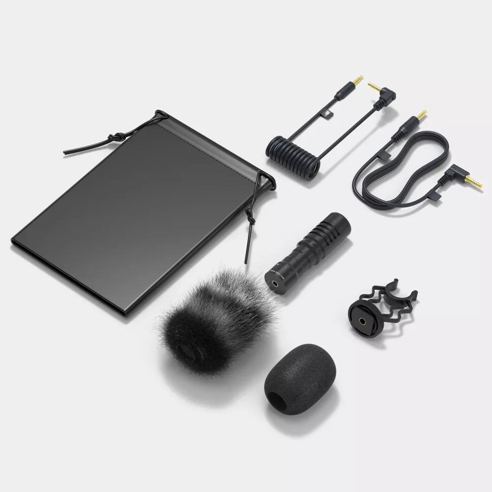 Microphone Cardioid Directional Recording Microphone with Shock Mount for Camera & Mobile Devices
