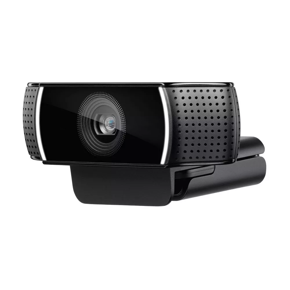 Webcam 1080P Pro Stream HD Webcam with Dual Stereo Omni-Directional Microphones & Auto Light Correction