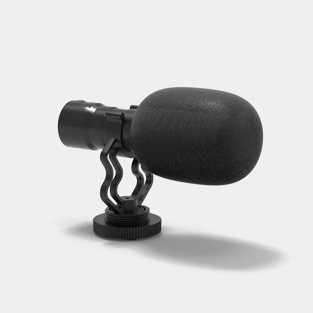 Microphone Cardioid Directional Recording Microphone with Shock Mount for Camera & Mobile Devices