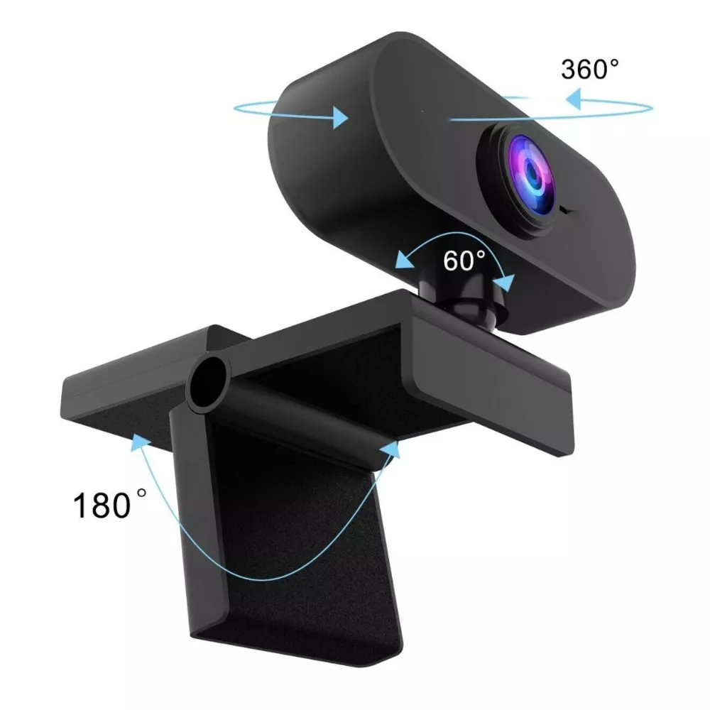 Webcam 1080P Full HD Plug-and-Play USB Webcam with Autofocus & Noise-Reducing Microphone
