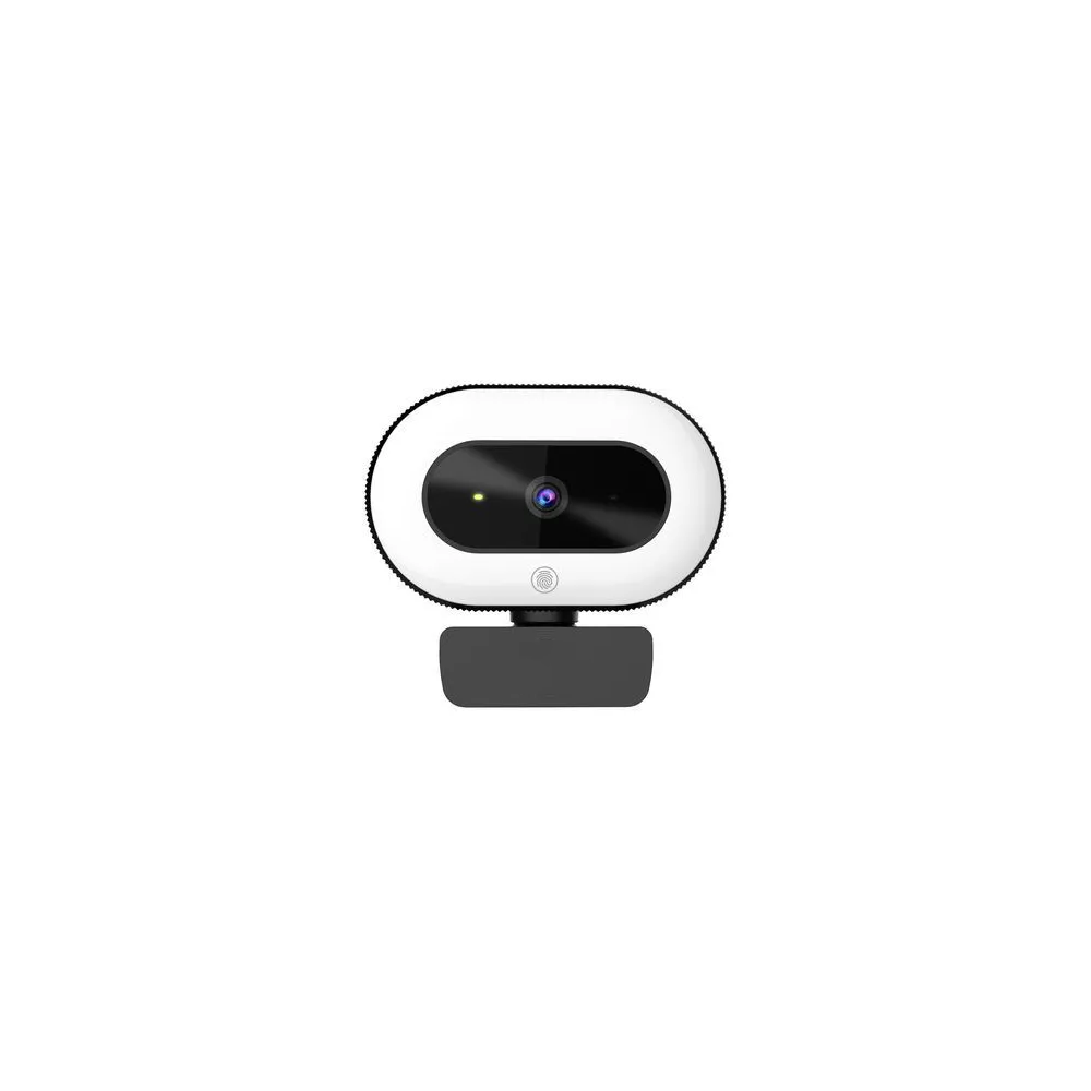 Webcam 1080P Full HD Webcam with Adjustable Ring Light, Autofocus & Built-In Microphone