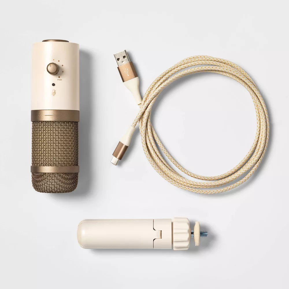 Microphone USB-C Cardioid Condenser Desktop Recording Microphone with Adjustable Tripod Stand