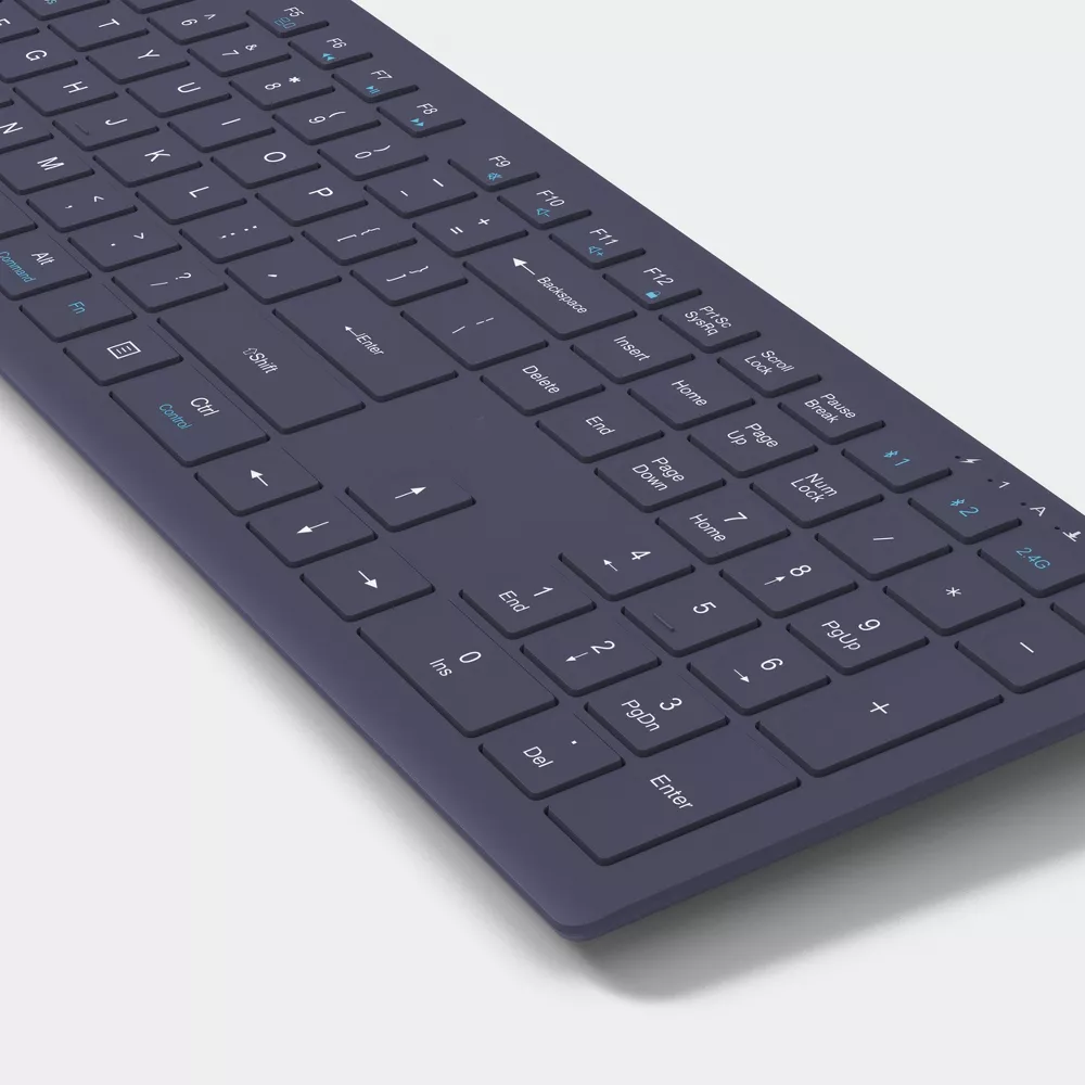 Keyboard Full-Size Dual-Mode Wireless Rechargeable Keyboard with Scissor Switches