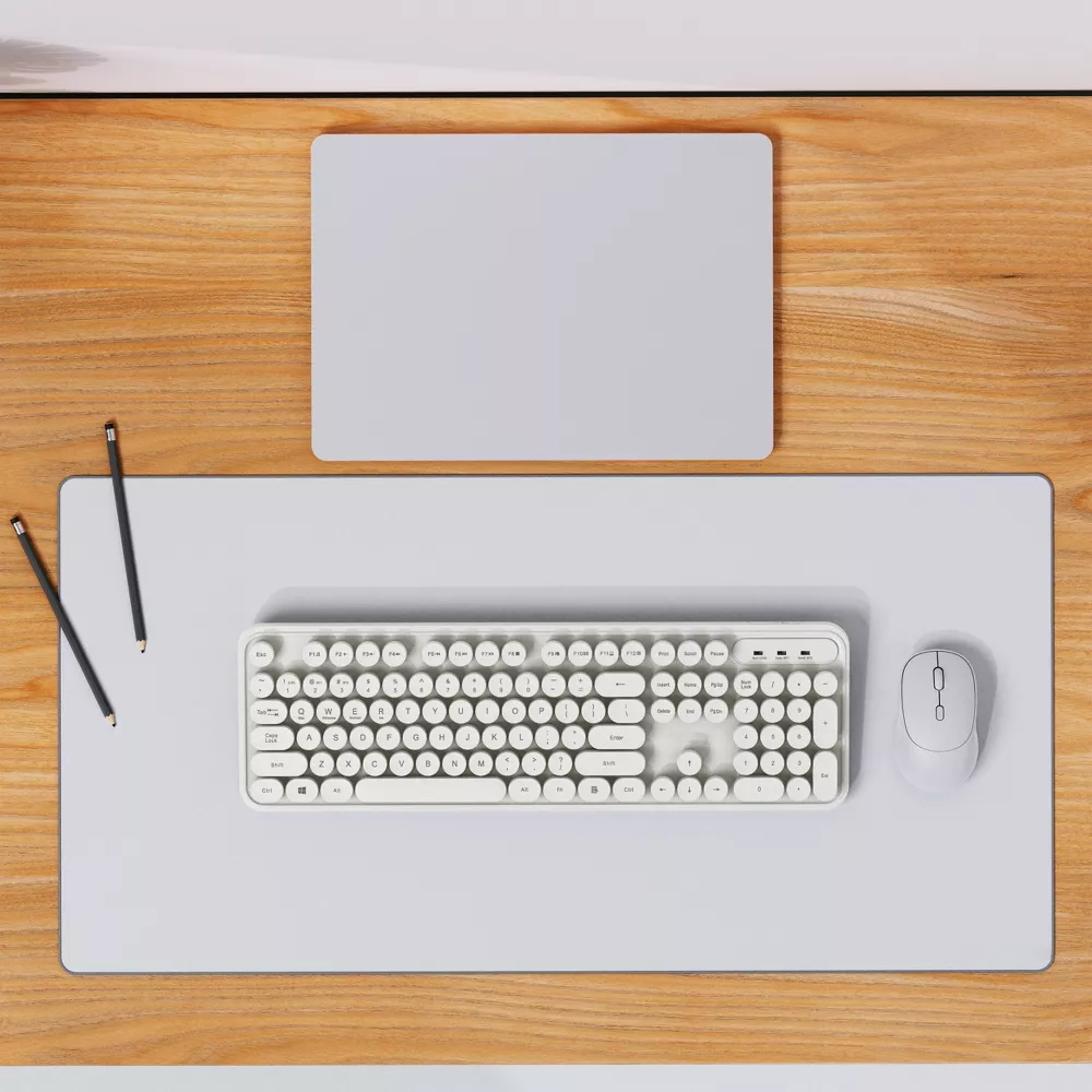 Keyboard Full-Size Dual Wireless Retro Round Pop Key Office Keyboard