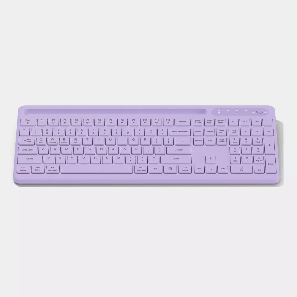 Keyboard Full-Size Dual Wireless Keyboard Built-In Tablet Slot for Office Work