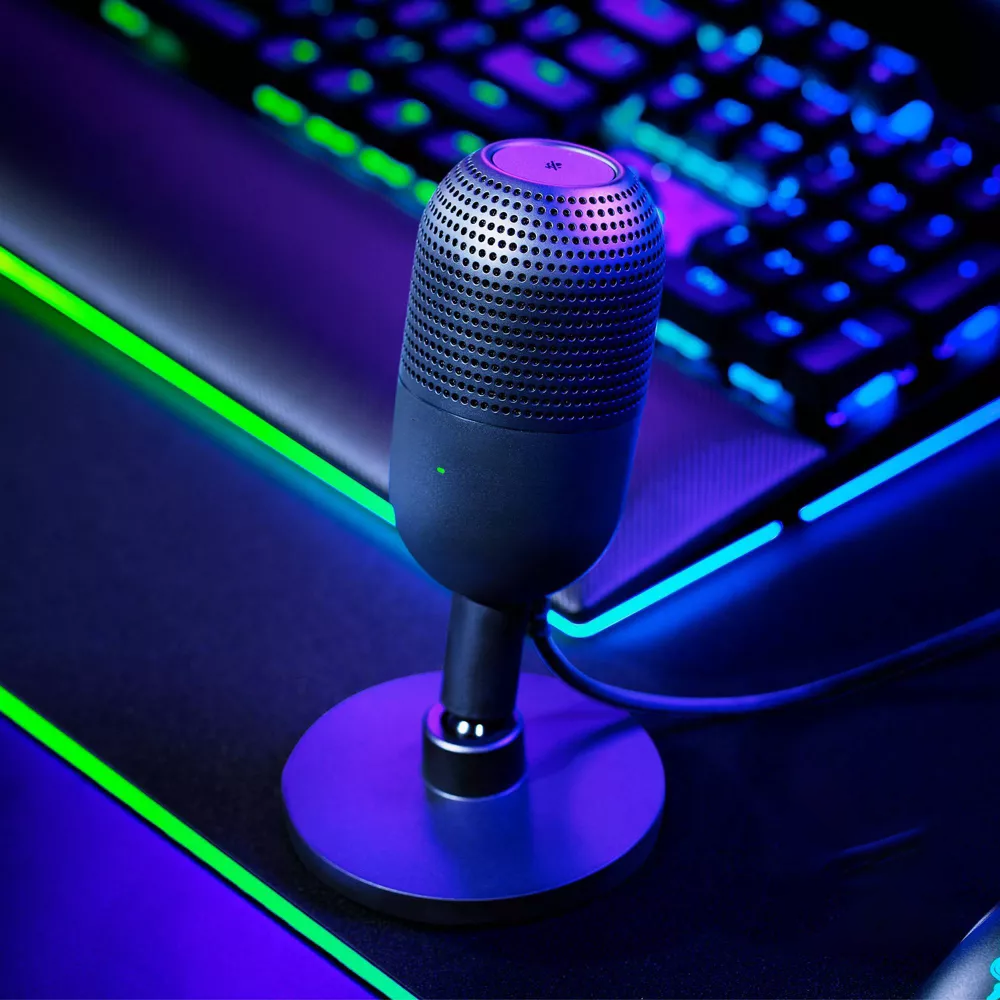 Microphone Ultra Compact USB Condenser Microphone Supercardioid Pickup with Tap-to-Mute & Built-In Shock Mount