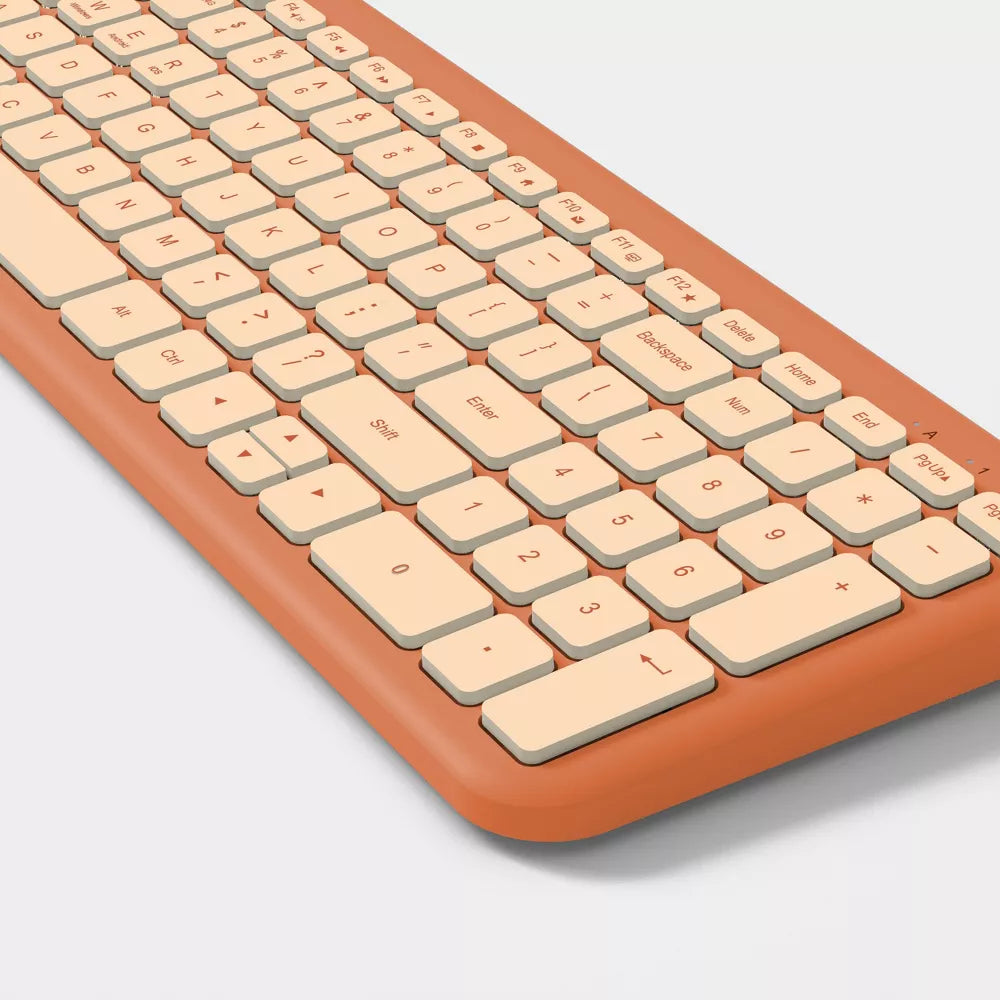 Keyboard Full-Size Dual Wireless Flat Key Office Keyboard with Seasonal Solid Color Shell