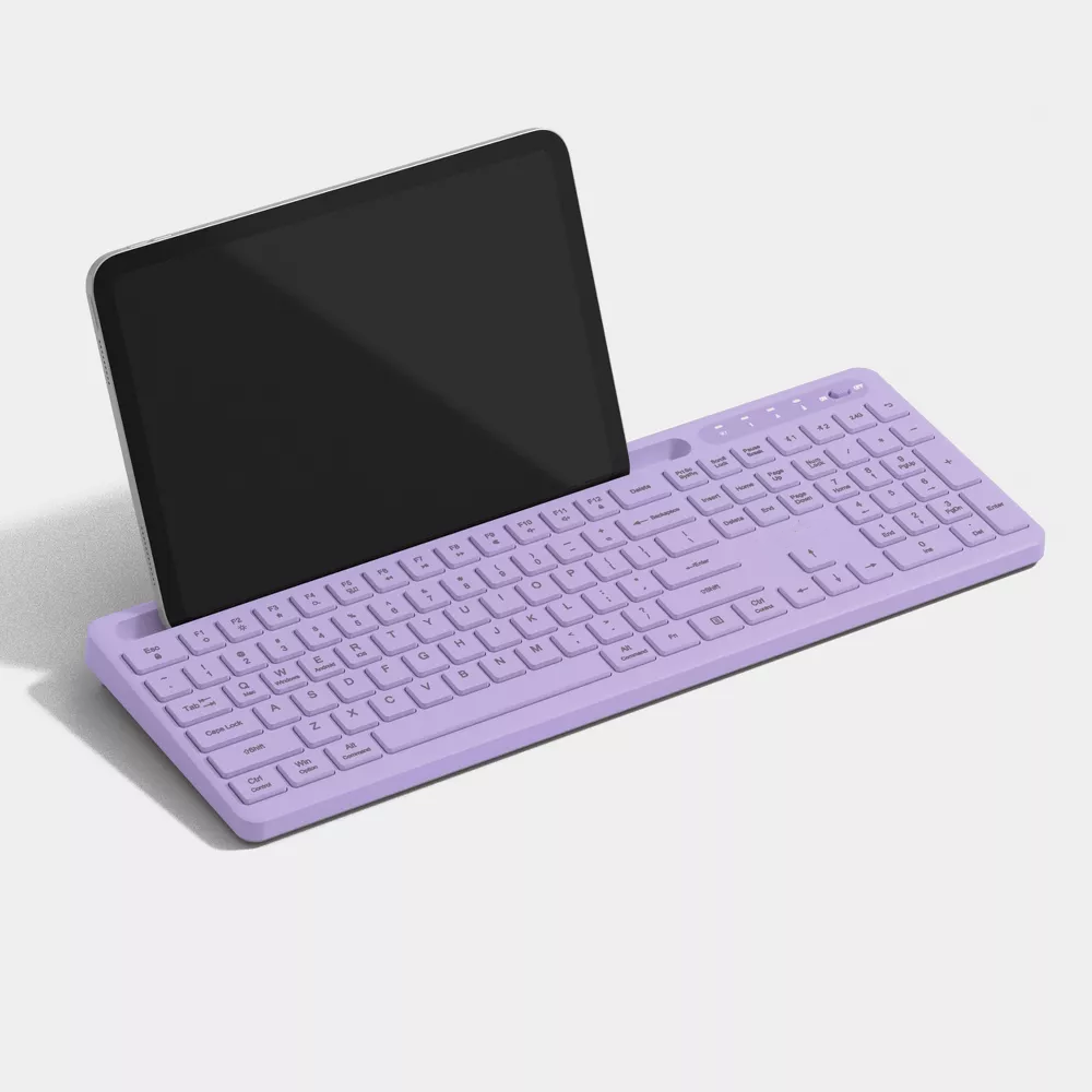 Keyboard Full-Size Dual Wireless Keyboard Built-In Tablet Slot for Office Work